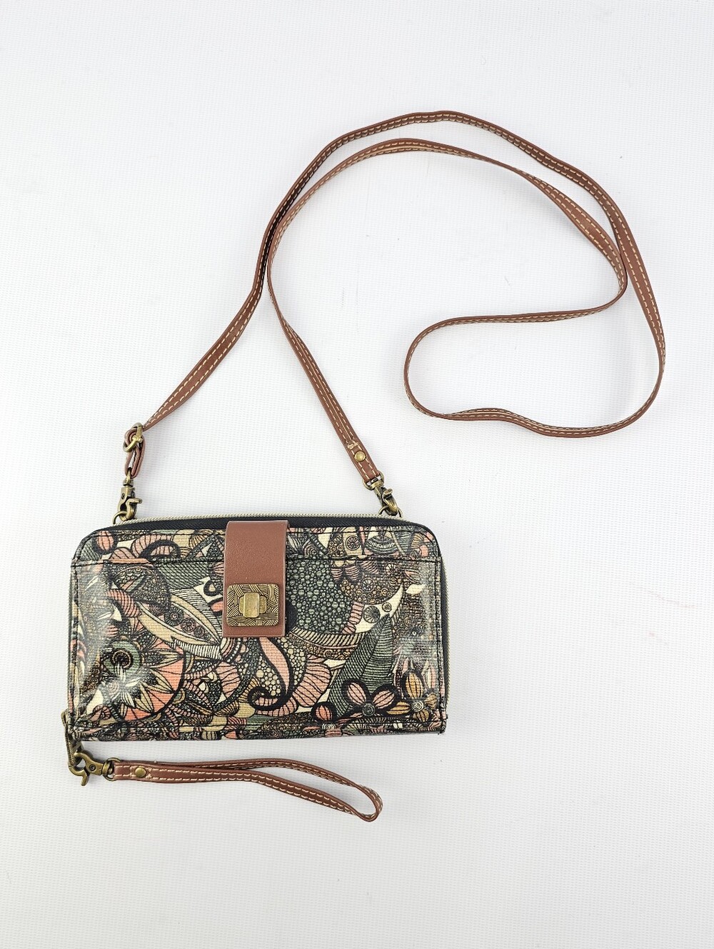 Sakroots Artist Circle Smartphone Crossbody Wallet Sienna Spirit Desert Pattern